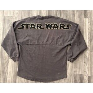 Star Wars Spirit Jersey Shirt Small Gray Disney Parks Puff Print Galaxy’s Edge *